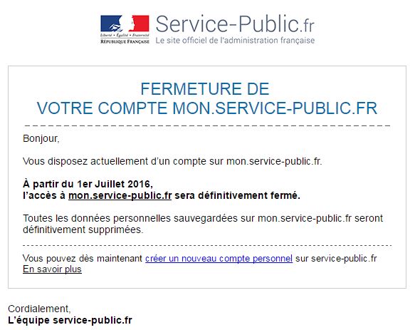 fermeture service public